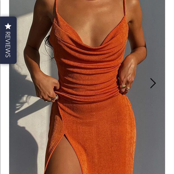 Sexy orange slinky dress - Picture 5 of 5